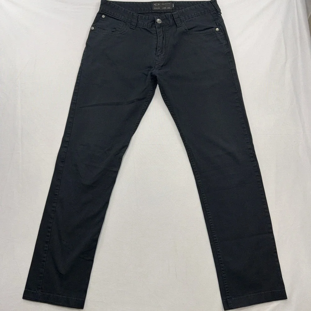 Oakley Pants Slim Fit Chino 5-Pocket Stretch Cotton Black Mens 34W 32L